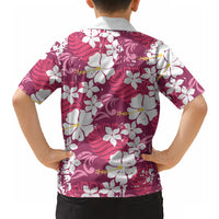 Pink Hawaiian Hibiscus Monstera Hawaiian Shirt Grunge Stylized LT01 - Polynesian Pride