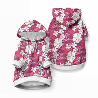 Pink Hawaiian Hibiscus Monstera Pet Hoodie Grunge Stylized LT01 Pullover Pink - Polynesian Pride