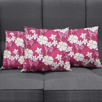 Pink Hawaiian Hibiscus Monstera Pillow Cover Grunge Stylized LT01 - Polynesian Pride
