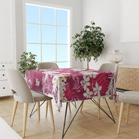 Pink Hawaiian Hibiscus Monstera Tablecloth Grunge Stylized LT01 - Polynesian Pride