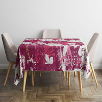 Pink Hawaiian Hibiscus Monstera Tablecloth Grunge Stylized LT01 - Polynesian Pride