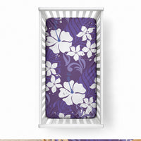 Purple Hawaiian Hibiscus Monstera Baby Bed Cover Grunge Stylized LT01 28 × 52 in Purple - Polynesian Pride
