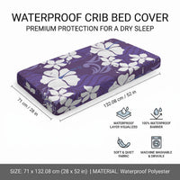Purple Hawaiian Hibiscus Monstera Baby Bed Cover Grunge Stylized LT01 - Polynesian Pride