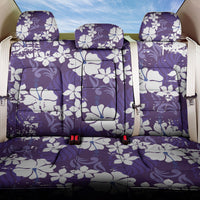 Purple Hawaiian Hibiscus Monstera Back Car Seat Cover Grunge Stylized LT01 One Size Purple - Polynesian Pride