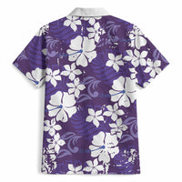 Purple Hawaiian Hibiscus Monstera Hawaiian Shirt Grunge Stylized LT01 - Polynesian Pride