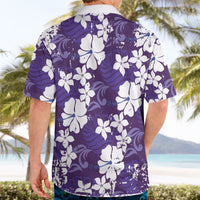Purple Hawaiian Hibiscus Monstera Hawaiian Shirt Grunge Stylized LT01 - Polynesian Pride
