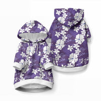 Purple Hawaiian Hibiscus Monstera Pet Hoodie Grunge Stylized LT01 Pullover Purple - Polynesian Pride
