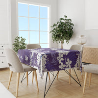 Purple Hawaiian Hibiscus Monstera Tablecloth Grunge Stylized LT01 - Polynesian Pride