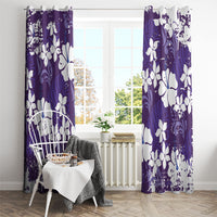Purple Hawaiian Hibiscus Monstera Window Curtain Grunge Stylized LT01 - Polynesian Pride