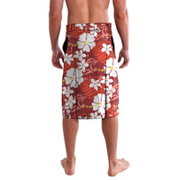 Red Hawaiian Hibiscus Monstera Lavalava Grunge Stylized LT01 - Polynesian Pride