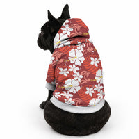 Red Hawaiian Hibiscus Monstera Pet Hoodie Grunge Stylized LT01 - Polynesian Pride