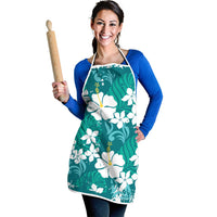 Teal Hawaiian Hibiscus Monstera Apron Grunge Stylized LT01 - Polynesian Pride