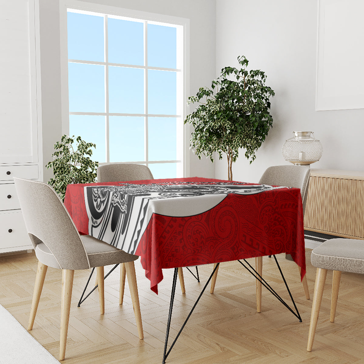 New Zealand Waitangi Day Tablecloth Aotearoa Te Tiriti O Waitangi Kiwi Red Version LT01 - Polynesian Pride