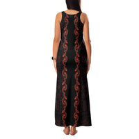 Hawaii Japan Koi Fish Red Family Matching Tank Maxi Dress and Hawaiian Shirt Tapa Pattern - Polynesian Pride