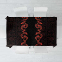 Hawaii Japan Koi Fish Red Tablecloth Tapa Pattern - Polynesian Pride