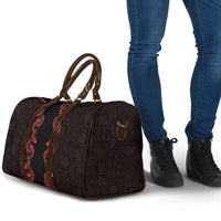 Hawaii Japan Koi Fish Red Travel Bag Tapa Pattern - Polynesian Pride