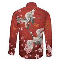 Hawaii Japan Cranes Sakura Flower Red Family Matching Tank Maxi Dress and Hawaiian Shirt Japan Heritage Spirit LT01 - Polynesian Pride