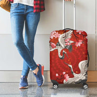 Hawaii Japan Cranes Sakura Flower Red Luggage Cover Japan Heritage Spirit LT01 - Polynesian Pride