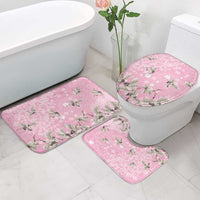 Cranes Sakura Floral Pink Pastel Bathroom Set Hawaii Japan Culture LT01 - Polynesian Pride