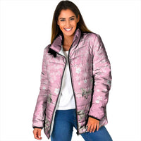 Cranes Sakura Floral Pink Pastel Padded Jacket Hawaii Japan Culture LT01 Women Pink - Polynesian Pride