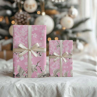 Cranes Sakura Floral Pink Pastel Wrapping Paper Hawaii Japan Culture