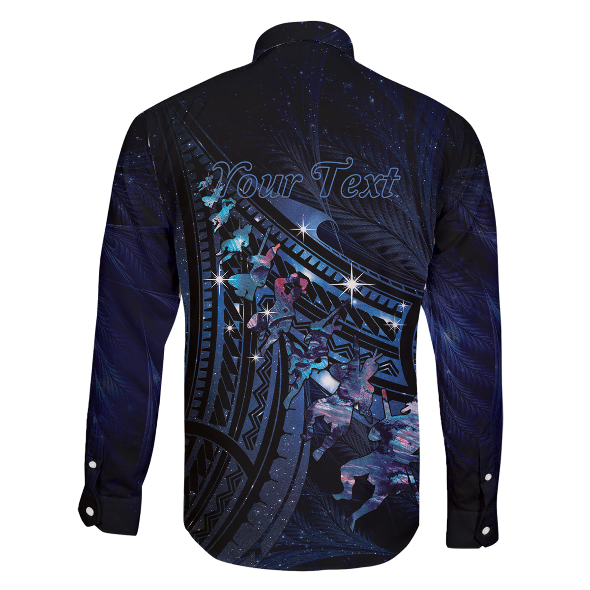 Personalised Matariki Paua Shell New Zealand Family Matching Off Shoulder Maxi Dress and Hawaiian Shirt Haka Dance At The Starry Night LT01 - Polynesian Pride