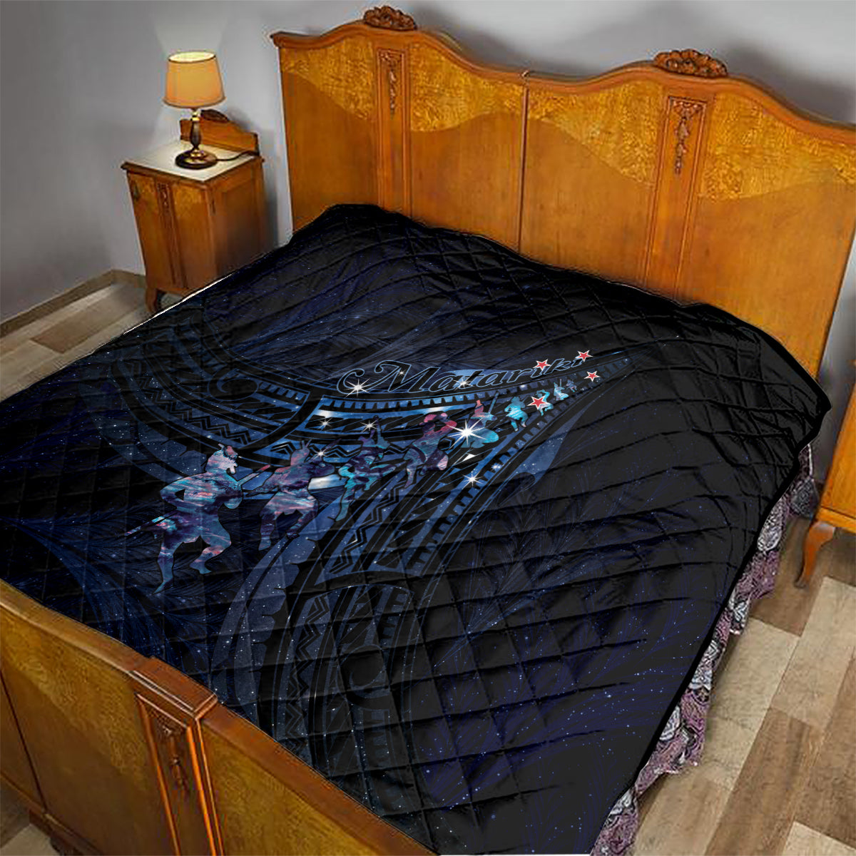 Matariki Paua Shell New Zealand Quilt Haka Dance At The Starry Night LT01 - Polynesian Pride