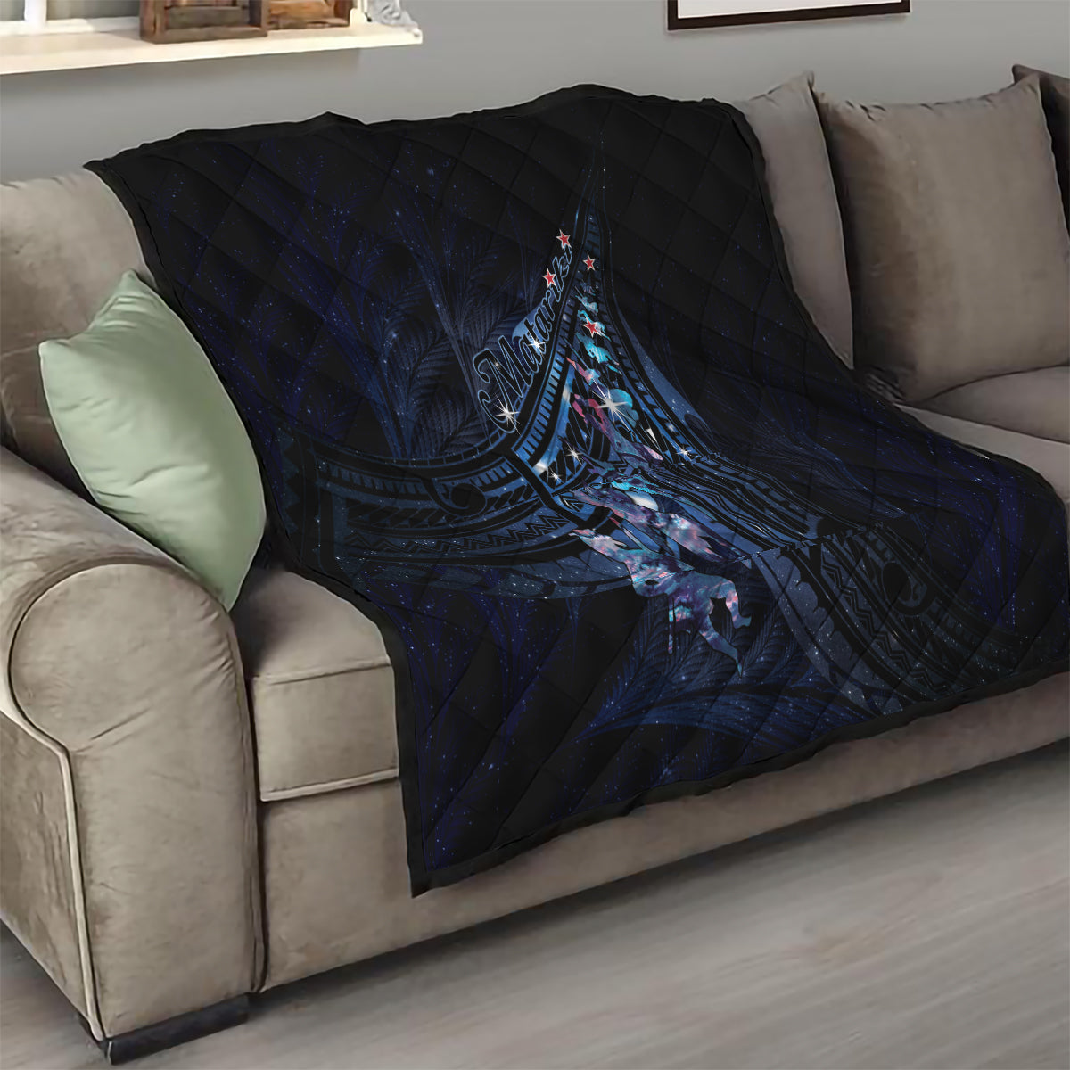 Matariki Paua Shell New Zealand Quilt Haka Dance At The Starry Night LT01 - Polynesian Pride