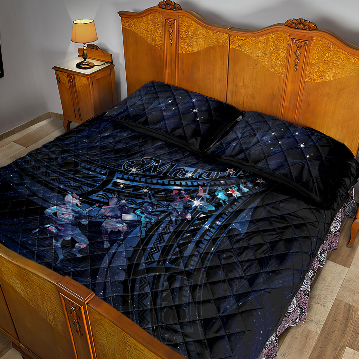 Matariki Paua Shell New Zealand Quilt Bed Set Haka Dance At The Starry Night LT01 - Polynesian Pride