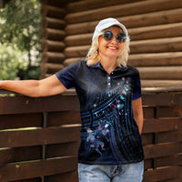 Personalised Matariki Paua Shell New Zealand Women Polo Shirt Haka Dance At The Starry Night