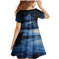 Personalised Matariki Kiwi Family Matching Mermaid Dress and Hawaiian Shirt Silver Fern