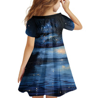 Personalised Matariki Kiwi Family Matching Off The Shoulder Long Sleeve Dress and Hawaiian Shirt Silver Fern LT01 - Polynesian Pride