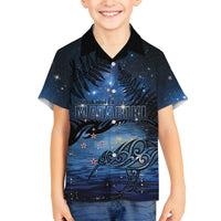 Personalised Matariki Kiwi Family Matching Puletasi and Hawaiian Shirt Silver Fern