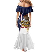 Personalized American Samoa Family Matching Mermaid Dress and Hawaiian Shirt Amerika Samoa Bald Eagle