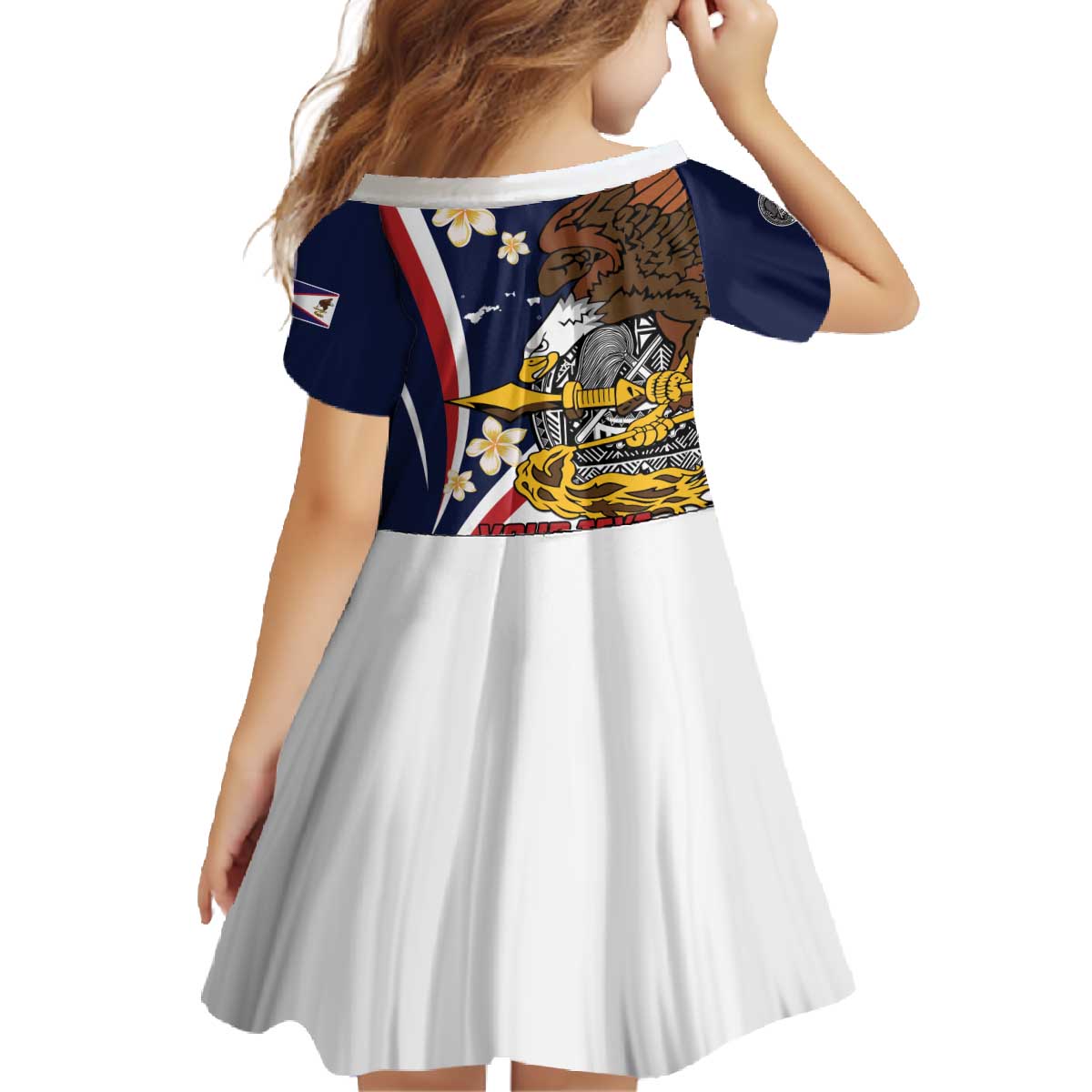 Personalized American Samoa Family Matching Off The Shoulder Long Sleeve Dress and Hawaiian Shirt Amerika Samoa Bald Eagle