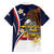Personalized American Samoa Family Matching Off The Shoulder Long Sleeve Dress and Hawaiian Shirt Amerika Samoa Bald Eagle
