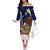Personalized American Samoa Family Matching Off The Shoulder Long Sleeve Dress and Hawaiian Shirt Amerika Samoa Bald Eagle