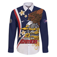 Personalized American Samoa Family Matching Summer Maxi Dress and Hawaiian Shirt Amerika Samoa Bald Eagle