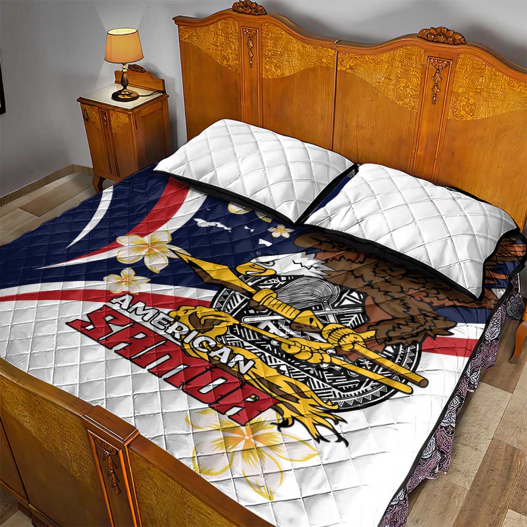 Personalized American Samoa Quilt Bed Set Amerika Samoa Bald Eagle