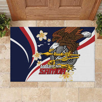 Personalized American Samoa Rubber Doormat Amerika Samoa Bald Eagle