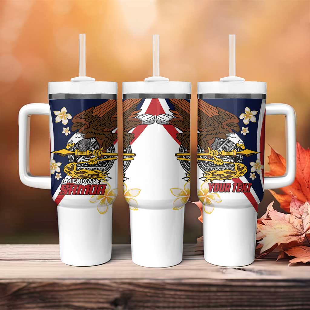 Personalized American Samoa Tumbler With Handle Amerika Samoa Bald Eagle
