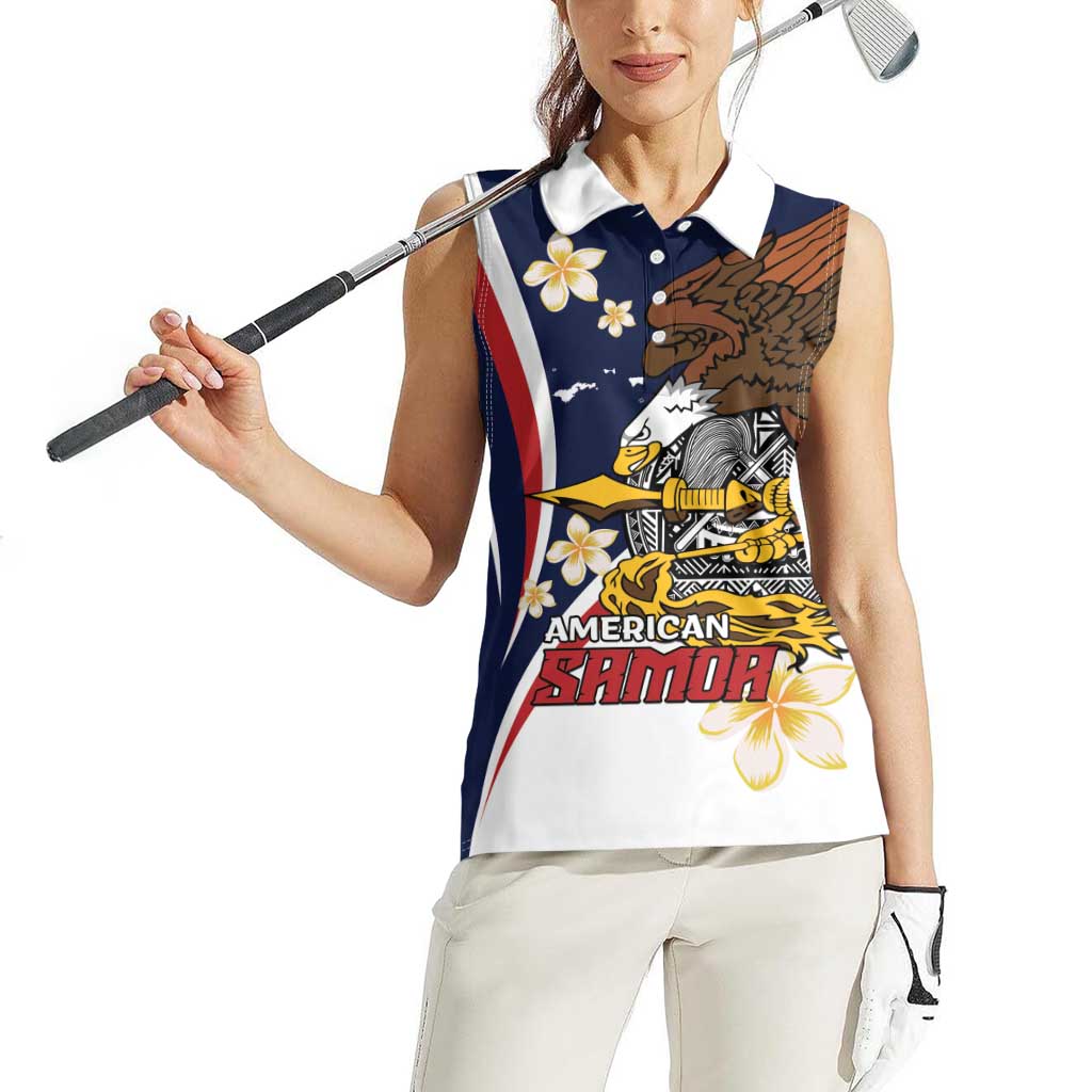 Personalized American Samoa Women Sleeveless Polo Shirt Amerika Samoa Bald Eagle