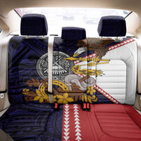 American Samoa Eagle Kava Bowl Back Car Seat Cover Plumeria Polynesian Pattern