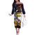 American Samoa Eagle Kava Bowl Family Matching Off The Shoulder Long Sleeve Dress and Hawaiian Shirt Plumeria Polynesian Pattern