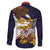 American Samoa Eagle Kava Bowl Family Matching Off Shoulder Maxi Dress and Hawaiian Shirt Plumeria Polynesian Pattern