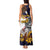 American Samoa Eagle Kava Bowl Tank Maxi Dress Plumeria Polynesian Pattern