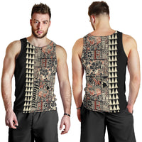 Hawaiian Quilt Men Tank Top Hibiscus Kakau Vintage Style LT01 - Polynesian Pride