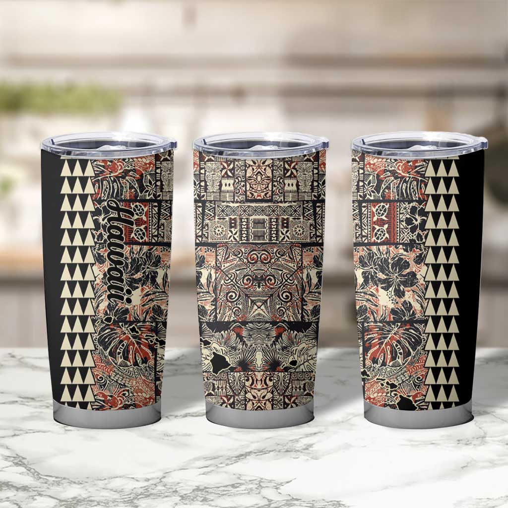 Hawaiian Quilt Tumbler Cup Hibiscus Kakau Vintage Style LT01 - Polynesian Pride
