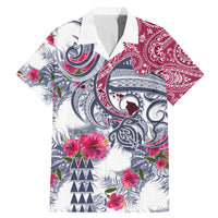 Hawaii Kakau Mix Paisley Pattern Family Matching Mermaid Dress and Hawaiian Shirt Polynesian Tropical Unique Style LT01 Dad's Shirt - Short Sleeve White - Polynesian Pride