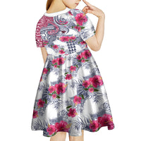Hawaii Kakau Mix Paisley Pattern Kid Short Sleeve Dress Polynesian Tropical Unique Style LT01 - Polynesian Pride
